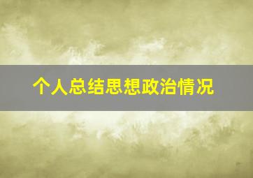 个人总结思想政治情况