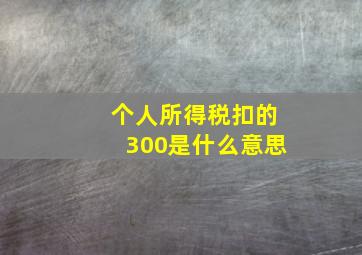 个人所得税扣的300是什么意思