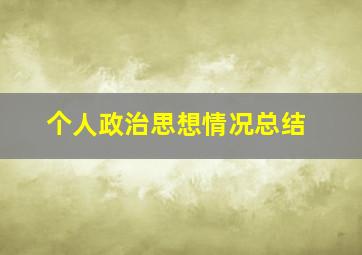 个人政治思想情况总结