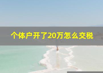 个体户开了20万怎么交税