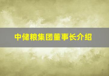 中储粮集团董事长介绍