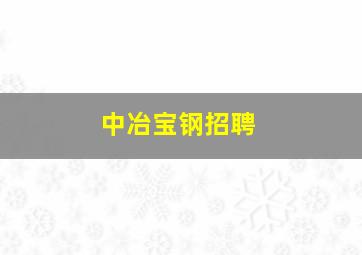 中冶宝钢招聘