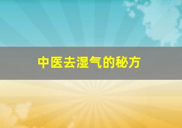 中医去湿气的秘方