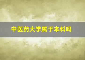 中医药大学属于本科吗