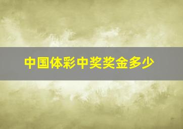 中国体彩中奖奖金多少