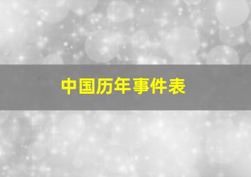 中国历年事件表