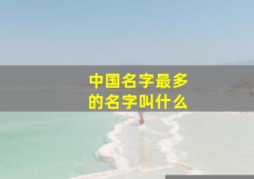 中国名字最多的名字叫什么