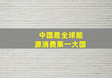 中国是全球能源消费第一大国