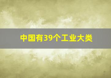 中国有39个工业大类