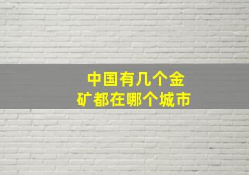 中国有几个金矿都在哪个城市