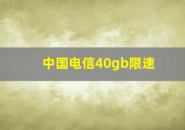 中国电信40gb限速