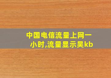 中国电信流量上网一小时,流量显示吴kb