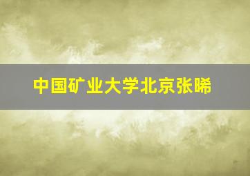 中国矿业大学北京张晞