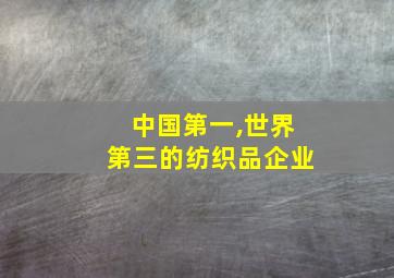 中国第一,世界第三的纺织品企业