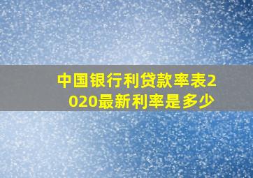 中国银行利贷款率表2020最新利率是多少