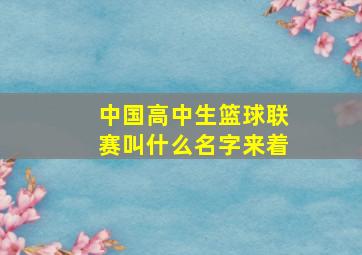 中国高中生篮球联赛叫什么名字来着