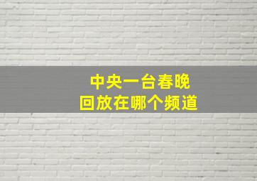 中央一台春晚回放在哪个频道