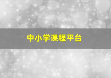 中小学课程平台