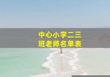 中心小学二三班老师名单表