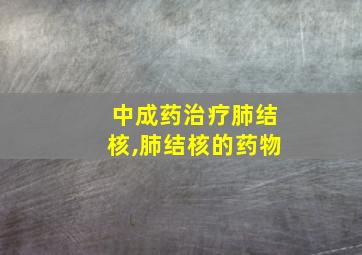 中成药治疗肺结核,肺结核的药物