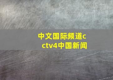 中文国际频道cctv4中国新闻