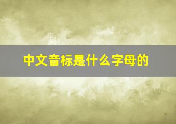 中文音标是什么字母的