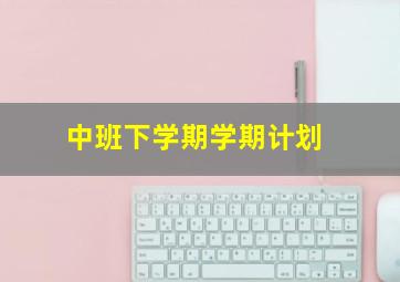 中班下学期学期计划