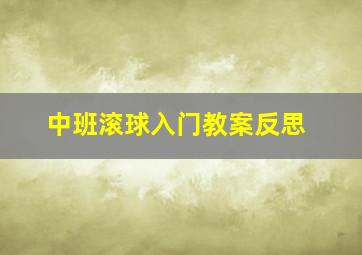 中班滚球入门教案反思