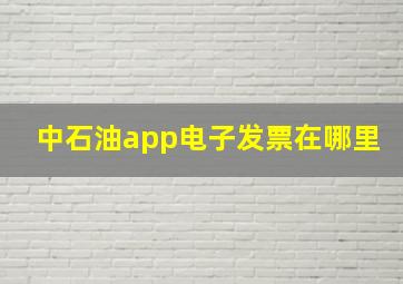 中石油app电子发票在哪里