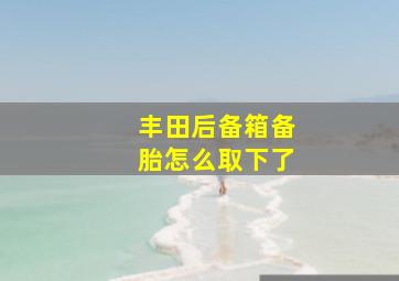 丰田后备箱备胎怎么取下了