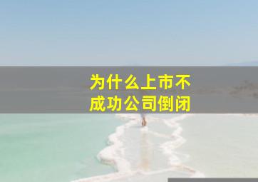 为什么上市不成功公司倒闭