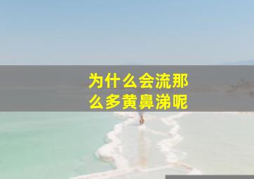 为什么会流那么多黄鼻涕呢