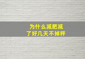 为什么减肥减了好几天不掉秤