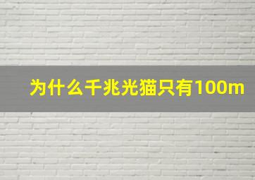 为什么千兆光猫只有100m