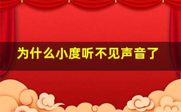 为什么小度听不见声音了