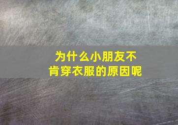 为什么小朋友不肯穿衣服的原因呢