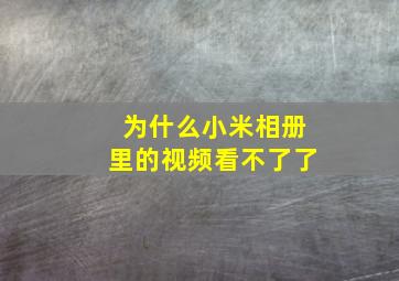 为什么小米相册里的视频看不了了