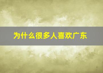 为什么很多人喜欢广东