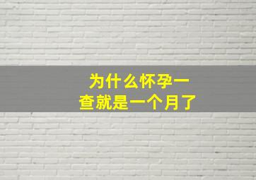 为什么怀孕一查就是一个月了