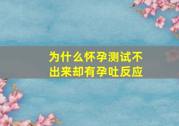 为什么怀孕测试不出来却有孕吐反应