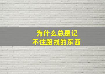 为什么总是记不住路线的东西