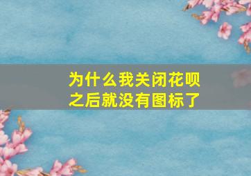 为什么我关闭花呗之后就没有图标了