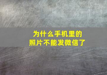 为什么手机里的照片不能发微信了