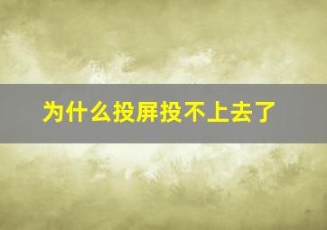 为什么投屏投不上去了