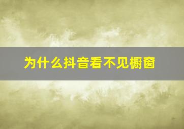 为什么抖音看不见橱窗