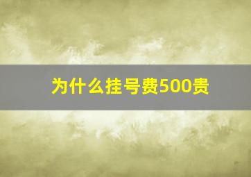 为什么挂号费500贵