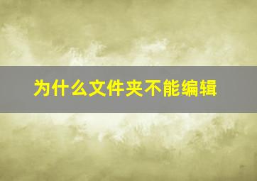 为什么文件夹不能编辑