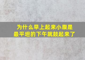 为什么早上起来小腹是最平坦的下午就鼓起来了