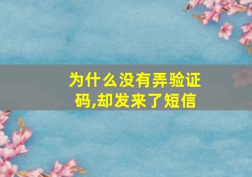 为什么没有弄验证码,却发来了短信