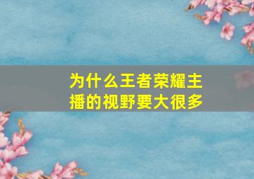 为什么王者荣耀主播的视野要大很多